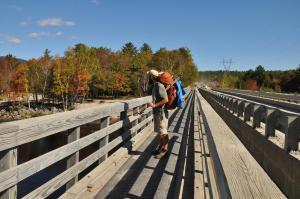 Abol Bridge with Thru-AT Hiker Taking in the View