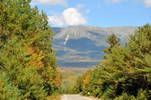Baxter Park mountain range from rise on the Golden Road.