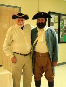 Chris Sprague, the Jeremiah O'Brien reenactor and me -- Photo by Marian Moore Lewis